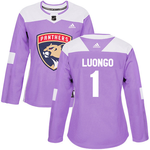 Adidas Panthers #1 Roberto Luongo Purple Authentic Fights Cancer Women's Stitched NHL Jersey